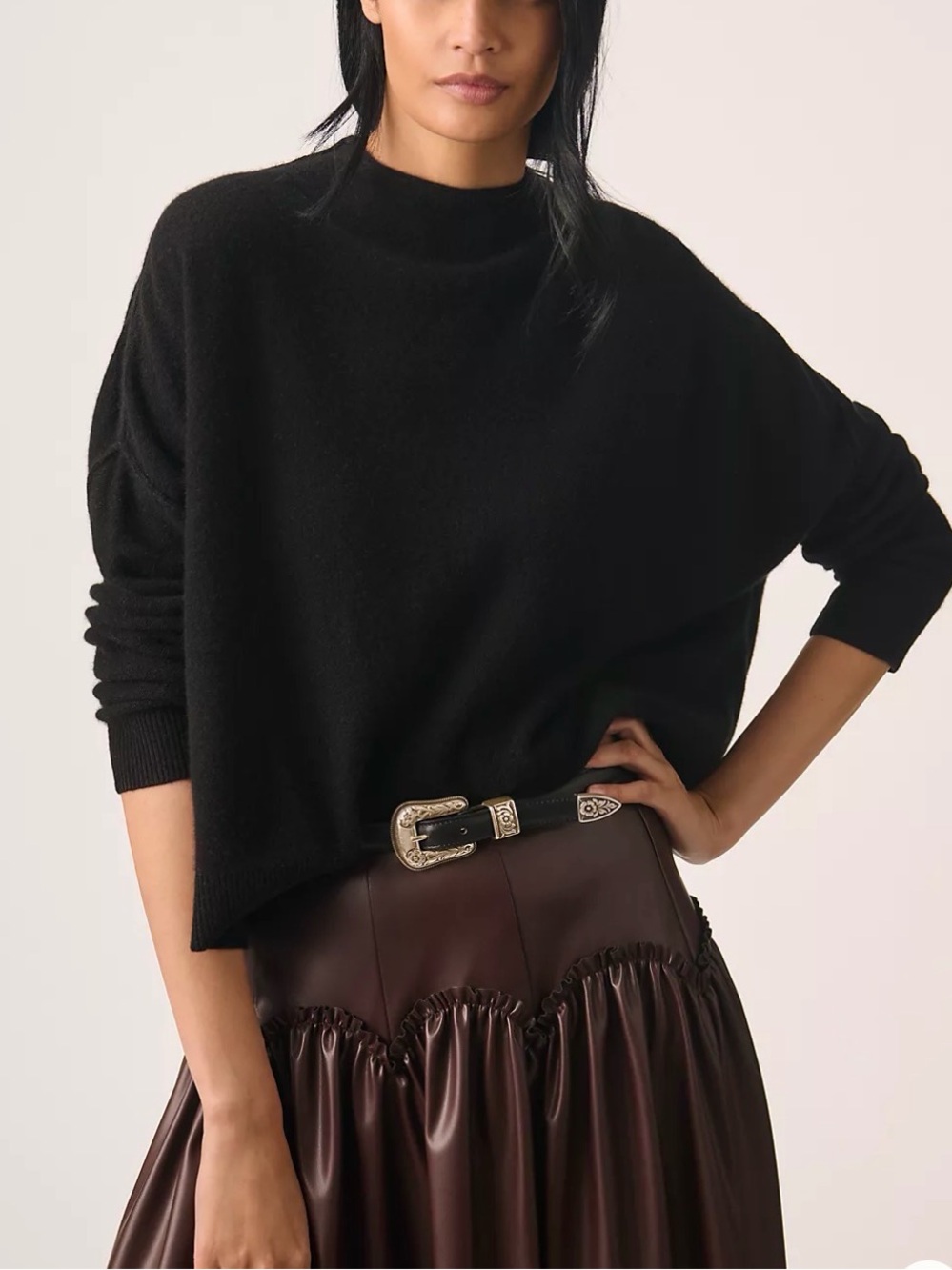 Pilcro Alani 100% Cashmere Mock-Neck Sweater Size Small